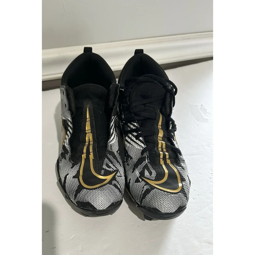 Nike Alpha Fastflex Cv0585-071 Baseball Football Cleat Black Gold EUC Youth 6